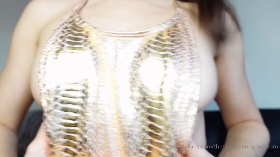 The Tiniest Bunny – Edging JOI in Gold Bodysuit